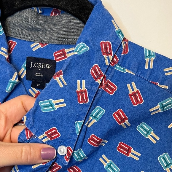 J.Crew Popsicle Bomb Pop Button Down Short Sleeve Shirt M - Picture 3 of 10
